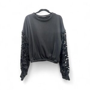 ZARA Lace Balloon Sleeve Sweatshirt